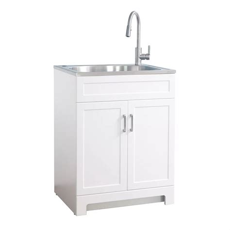 glacier bay all-in-one 25-inch laundry cabinet with stainless steel sink|glacier bay 1521us 24 262.